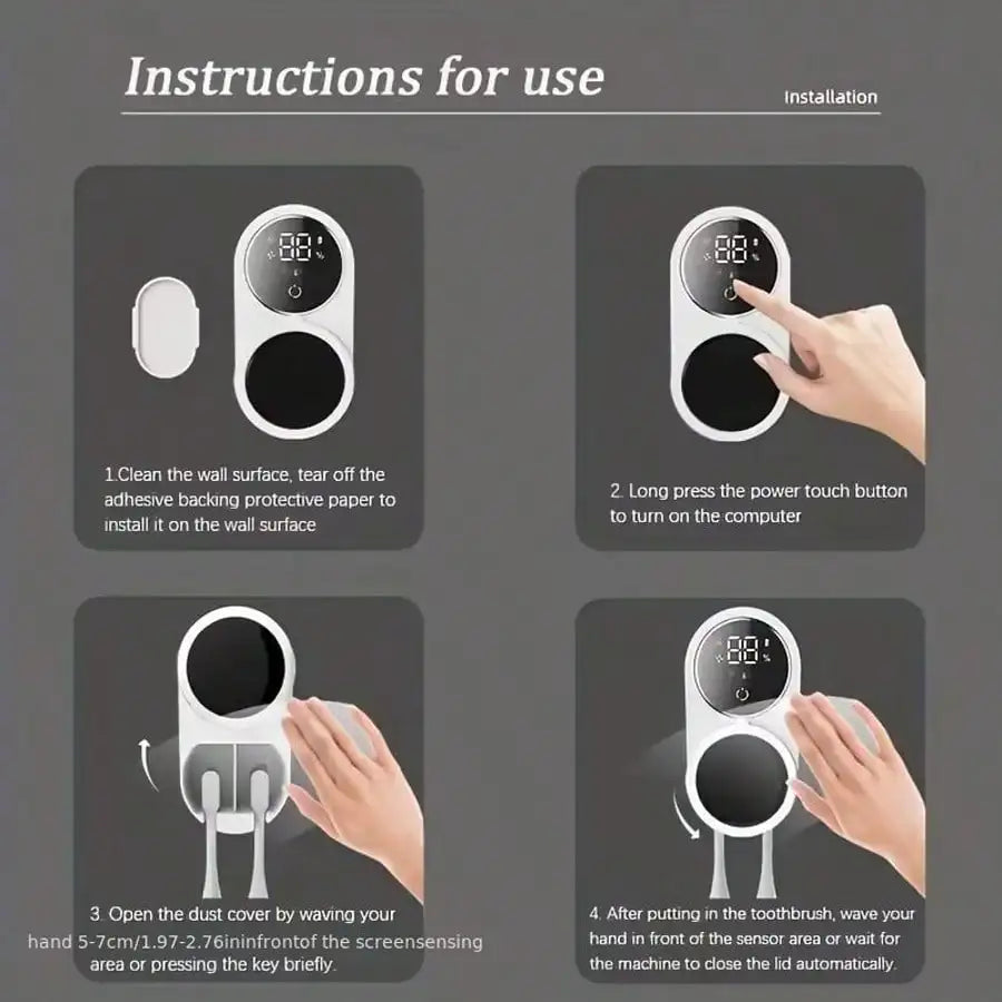 Wall-mounted Toothbrush Holder Sterilizer Dryer Product Dimensions